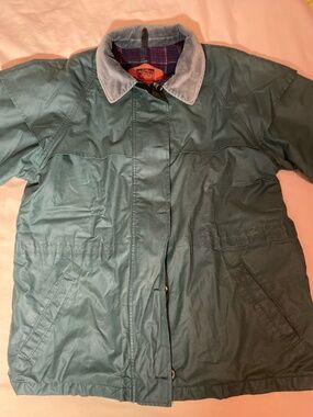 vintage Woorich green woman barn/ rain jacket medium